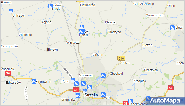 mapa Górzec, Górzec na mapie Targeo