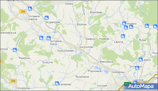 mapa Gorzuchów, Gorzuchów na mapie Targeo