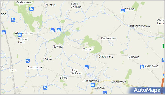 mapa Gorzyce gmina Żnin, Gorzyce gmina Żnin na mapie Targeo