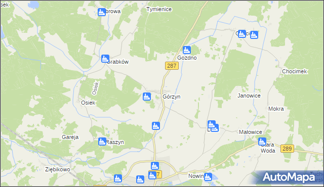 mapa Górzyn gmina Lubsko, Górzyn gmina Lubsko na mapie Targeo