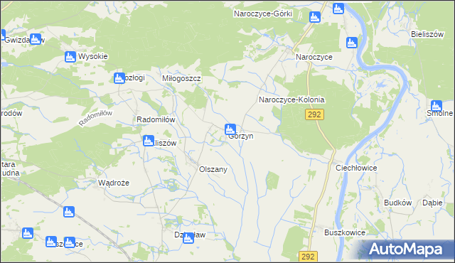 mapa Górzyn gmina Rudna, Górzyn gmina Rudna na mapie Targeo