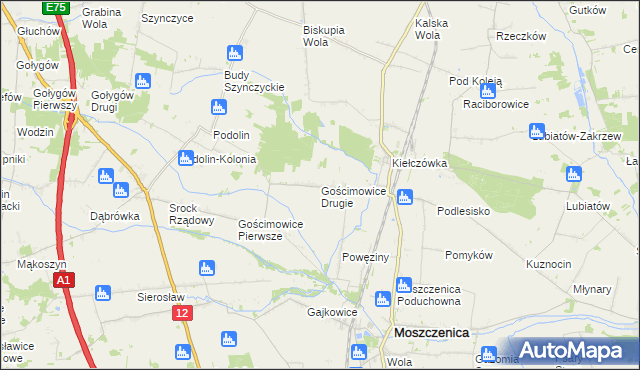 mapa Gościmowice Drugie, Gościmowice Drugie na mapie Targeo