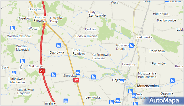 mapa Gościmowice Pierwsze, Gościmowice Pierwsze na mapie Targeo