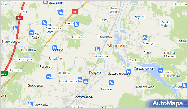 mapa Gościnna, Gościnna na mapie Targeo