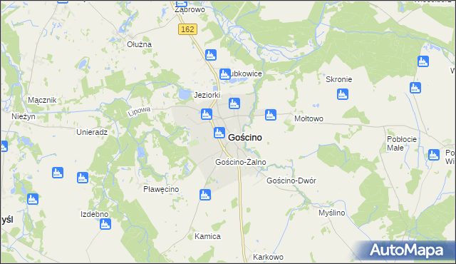 mapa Gościno, Gościno na mapie Targeo