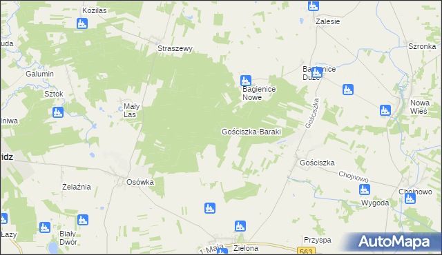 mapa Gościszka-Baraki, Gościszka-Baraki na mapie Targeo