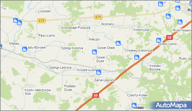 mapa Gosie Duże, Gosie Duże na mapie Targeo