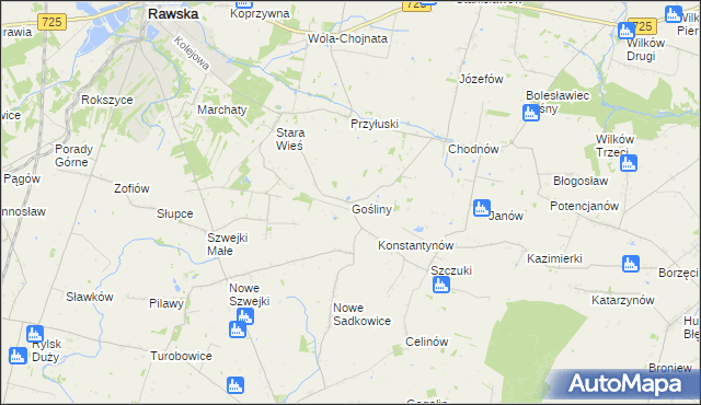 mapa Gośliny, Gośliny na mapie Targeo