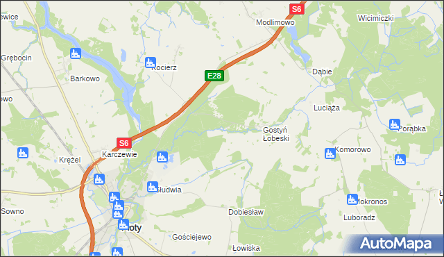 mapa Gostyński Bród, Gostyński Bród na mapie Targeo