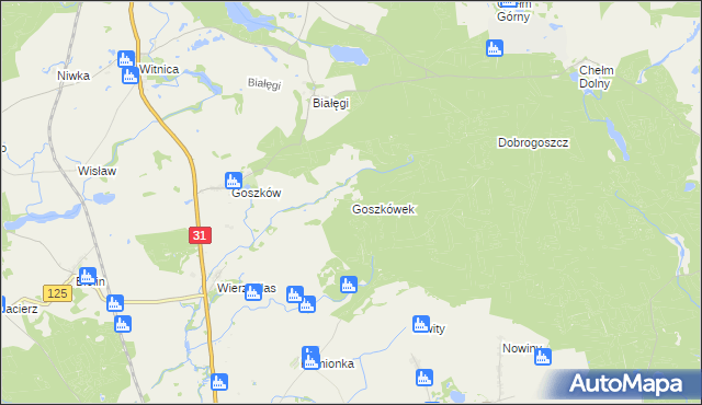 mapa Goszkówek, Goszkówek na mapie Targeo