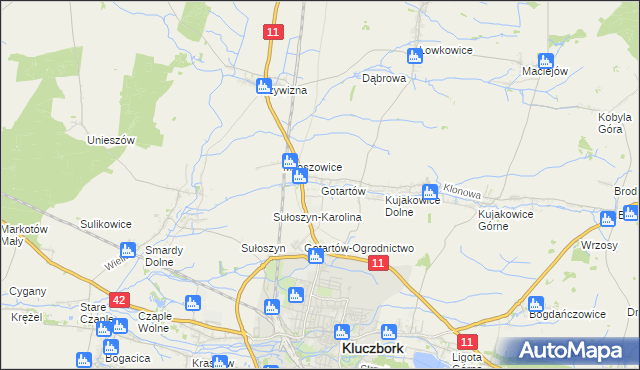 mapa Gotartów, Gotartów na mapie Targeo