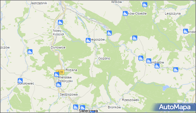 mapa Gozdno, Gozdno na mapie Targeo