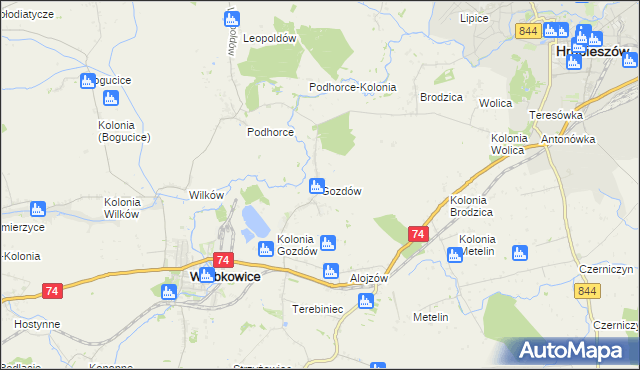 mapa Gozdów gmina Werbkowice, Gozdów gmina Werbkowice na mapie Targeo