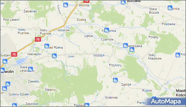 mapa Goździk, Goździk na mapie Targeo