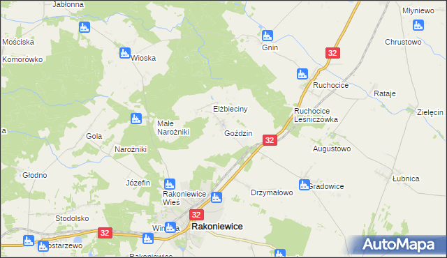 mapa Goździn, Goździn na mapie Targeo