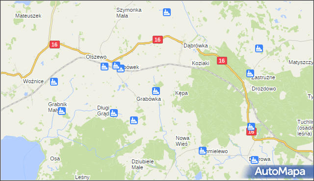 mapa Grabek gmina Mikołajki, Grabek gmina Mikołajki na mapie Targeo