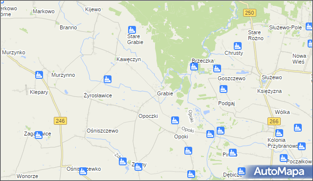 mapa Grabie gmina Aleksandrów Kujawski, Grabie gmina Aleksandrów Kujawski na mapie Targeo