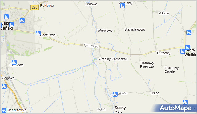 mapa Grabiny-Zameczek, Grabiny-Zameczek na mapie Targeo