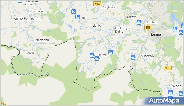 mapa Grabiszyce Górne, Grabiszyce Górne na mapie Targeo