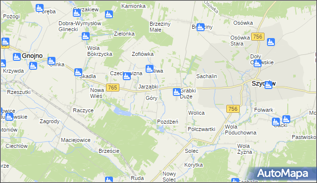 mapa Grabki Małe, Grabki Małe na mapie Targeo