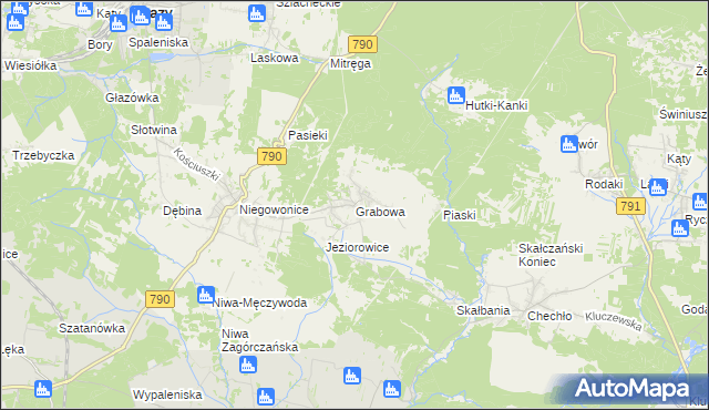 mapa Grabowa gmina Łazy, Grabowa gmina Łazy na mapie Targeo