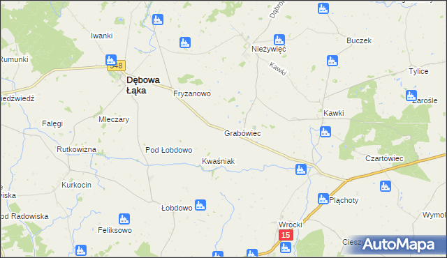 mapa Grabówiec gmina Bobrowo, Grabówiec gmina Bobrowo na mapie Targeo