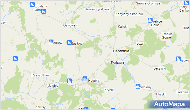 mapa Grabowiec gmina Paprotnia, Grabowiec gmina Paprotnia na mapie Targeo