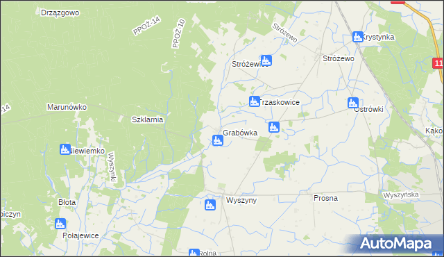 mapa Grabówka gmina Budzyń, Grabówka gmina Budzyń na mapie Targeo