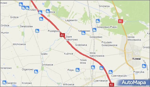 mapa Grabówka gmina Choceń, Grabówka gmina Choceń na mapie Targeo