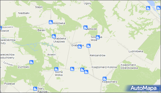 mapa Grabówka-Kolonia, Grabówka-Kolonia na mapie Targeo