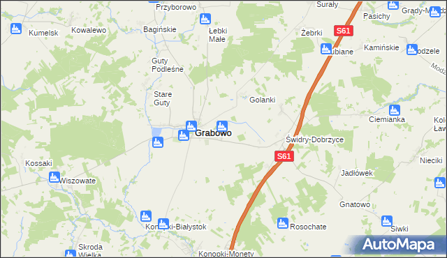 mapa Grabowskie, Grabowskie na mapie Targeo