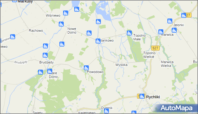 mapa Grądowy Młyn, Grądowy Młyn na mapie Targeo