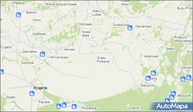 mapa Grądy Polewne, Grądy Polewne na mapie Targeo