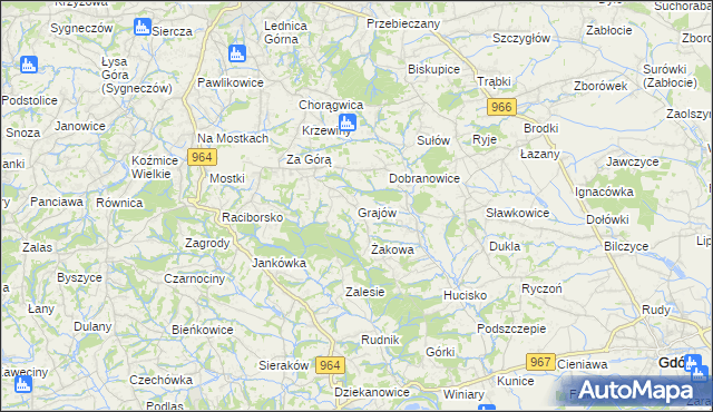 mapa Grajów, Grajów na mapie Targeo