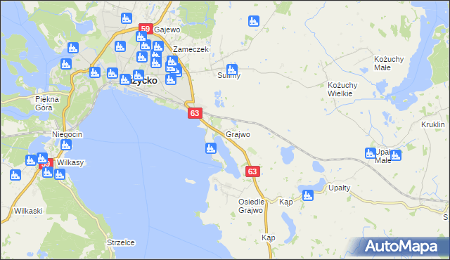 mapa Grajwo, Grajwo na mapie Targeo