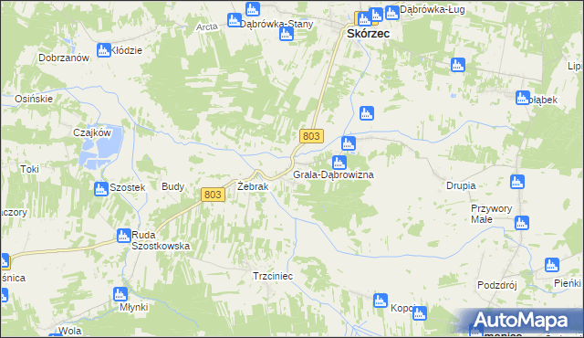 mapa Grala-Dąbrowizna, Grala-Dąbrowizna na mapie Targeo