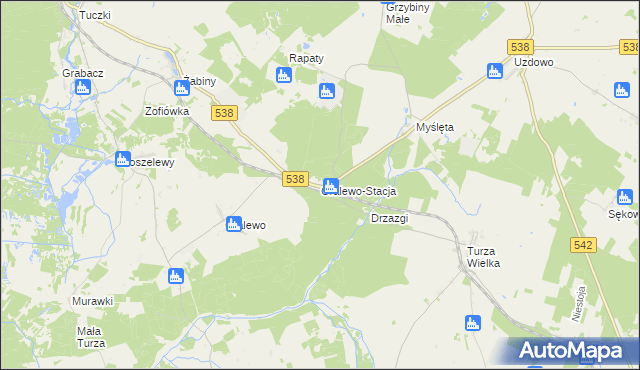 mapa Gralewo-Stacja, Gralewo-Stacja na mapie Targeo