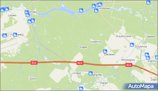 mapa Grąpa, Grąpa na mapie Targeo