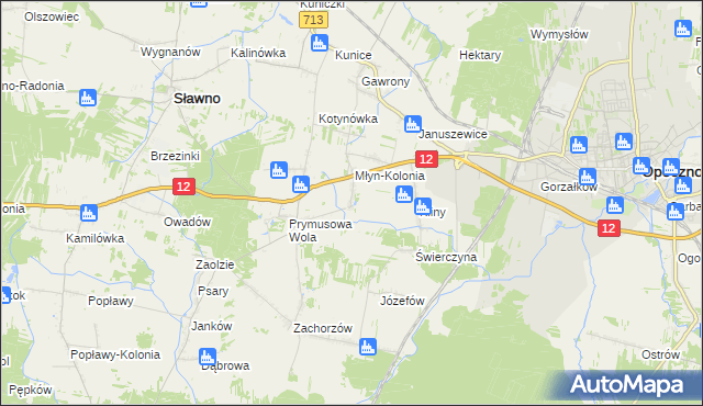 mapa Grążowice, Grążowice na mapie Targeo