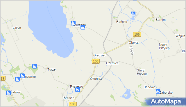 mapa Grędziec, Grędziec na mapie Targeo