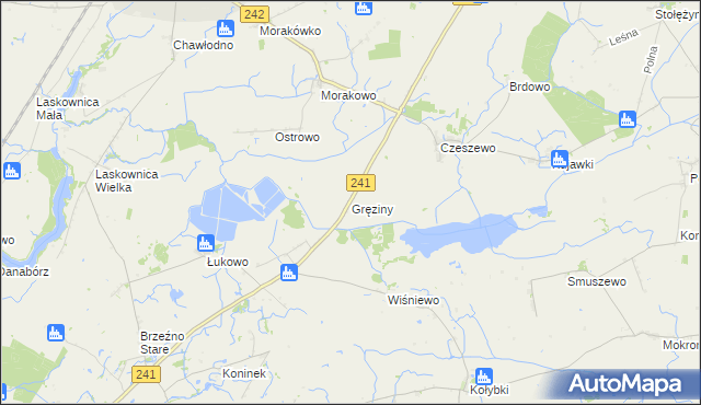 mapa Gręziny, Gręziny na mapie Targeo