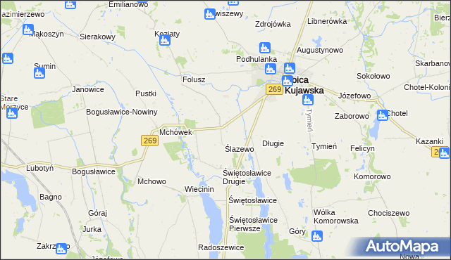 mapa Grochowiska gmina Izbica Kujawska, Grochowiska gmina Izbica Kujawska na mapie Targeo