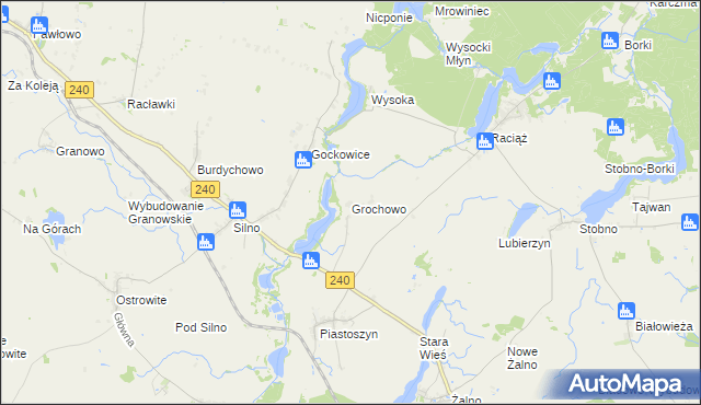 mapa Grochowo gmina Kęsowo, Grochowo gmina Kęsowo na mapie Targeo