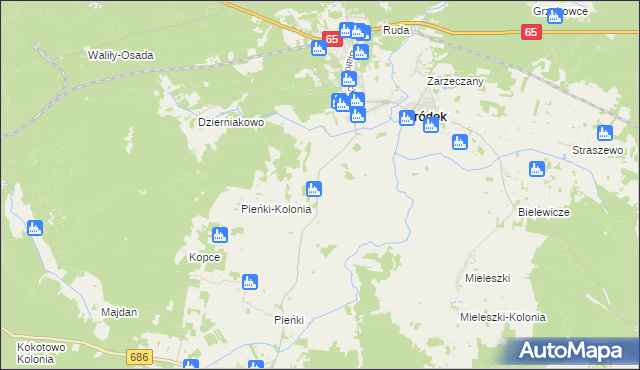 mapa Gródek-Kolonia gmina Gródek, Gródek-Kolonia gmina Gródek na mapie Targeo