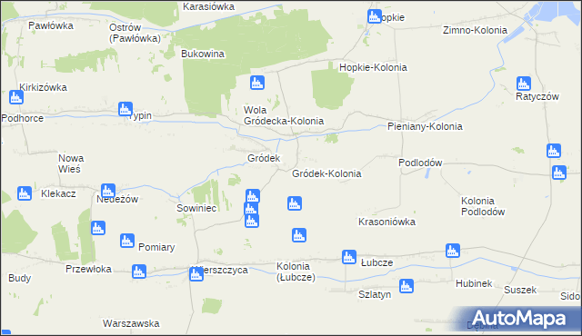 mapa Gródek-Kolonia gmina Jarczów, Gródek-Kolonia gmina Jarczów na mapie Targeo