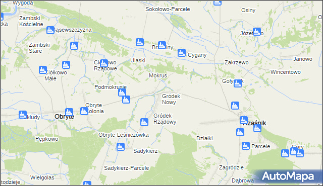 mapa Gródek Nowy, Gródek Nowy na mapie Targeo