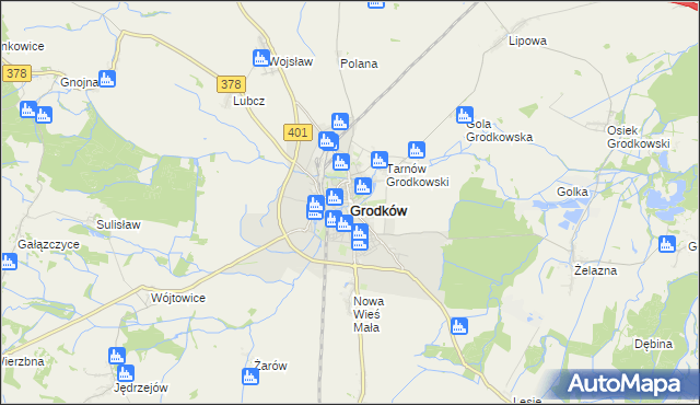 mapa Grodków powiat brzeski, Grodków powiat brzeski na mapie Targeo