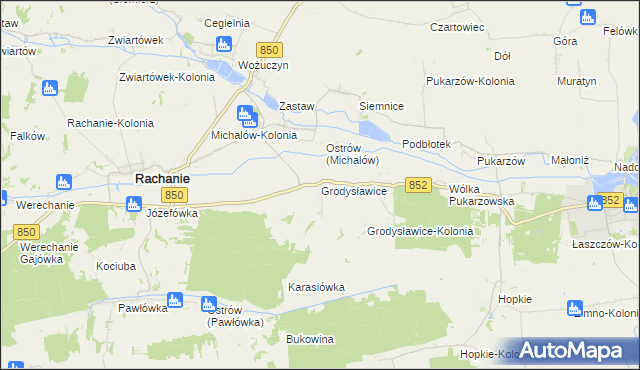 mapa Grodysławice, Grodysławice na mapie Targeo