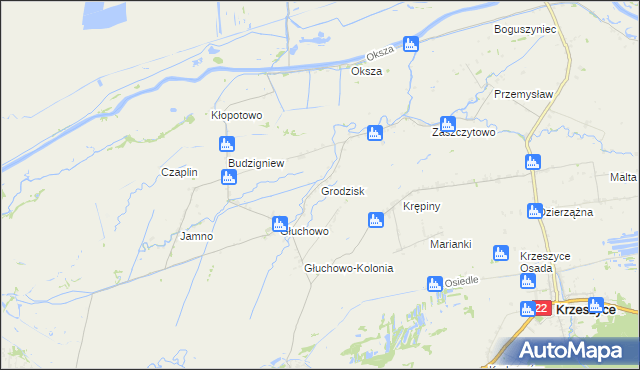 mapa Grodzisk gmina Słońsk, Grodzisk gmina Słońsk na mapie Targeo