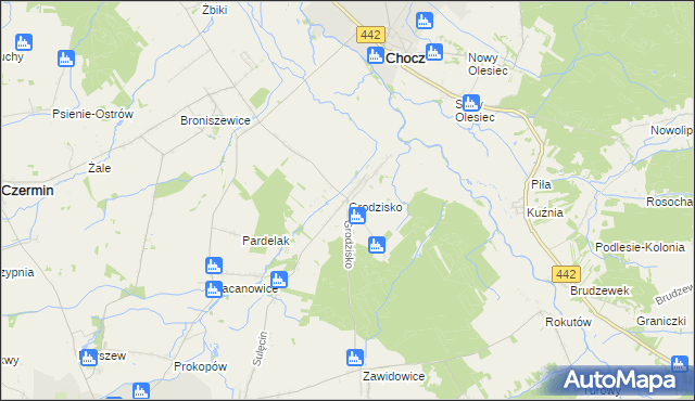 mapa Grodzisko gmina Pleszew, Grodzisko gmina Pleszew na mapie Targeo